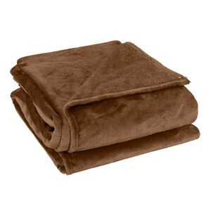 Flannel Fleece Blanket Soft Lightweight Bed Blanket Chocolate Color 70"x78"